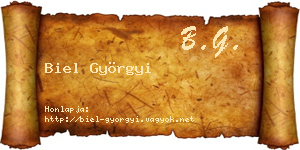 Biel Györgyi névjegykártya
